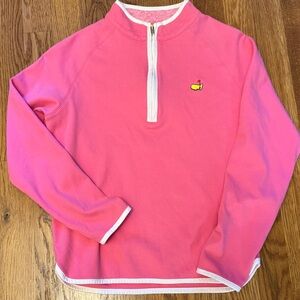 Masters Pink Kids Quarter-Zip Pullover with White Trim girls 10 golf